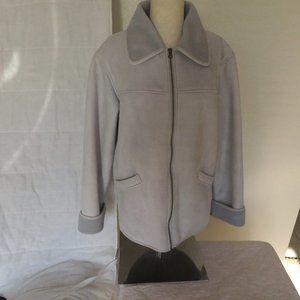 FU DA NEW YORK Sherpa Lined Gray Full Zip Jacket